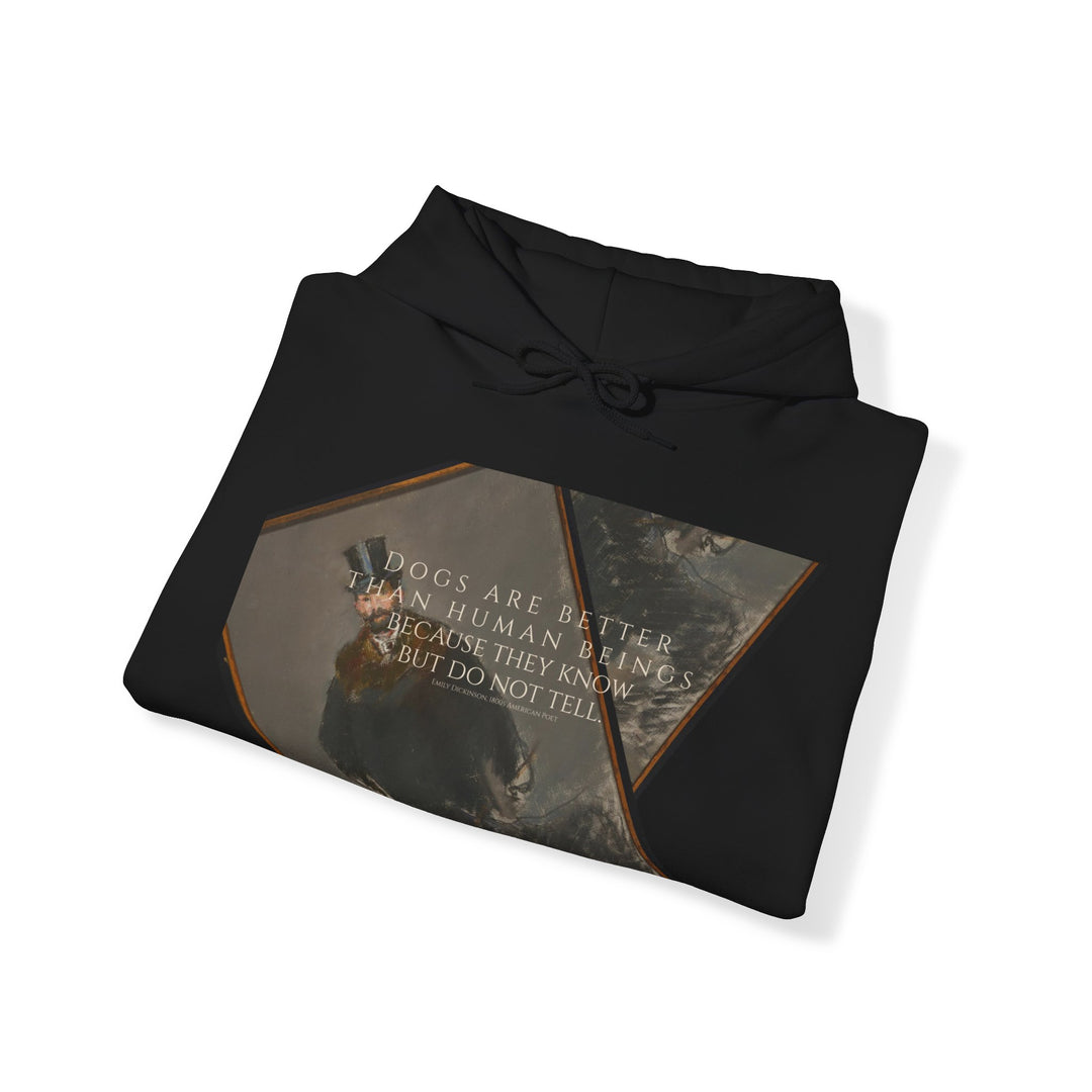 Heavy Blend Hoodie, Dogs are Better Dogs are Better by Emily Dickinson & Éduoard Manet