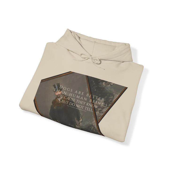 Heavy Blend Hoodie, Dogs are Better Dogs are Better by Emily Dickinson & Éduoard Manet