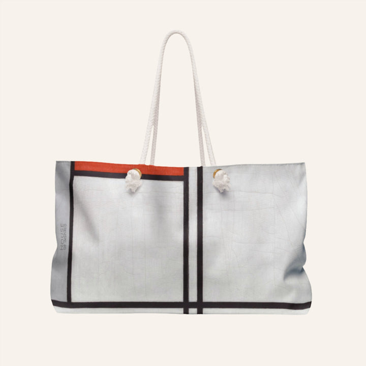 Weekender Bag, Composition (No.1) Gray-Red by Piet Mondrian