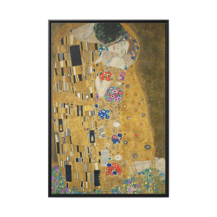 Matte Canvas in Black Frame, The Kiss by Gustav Klimt