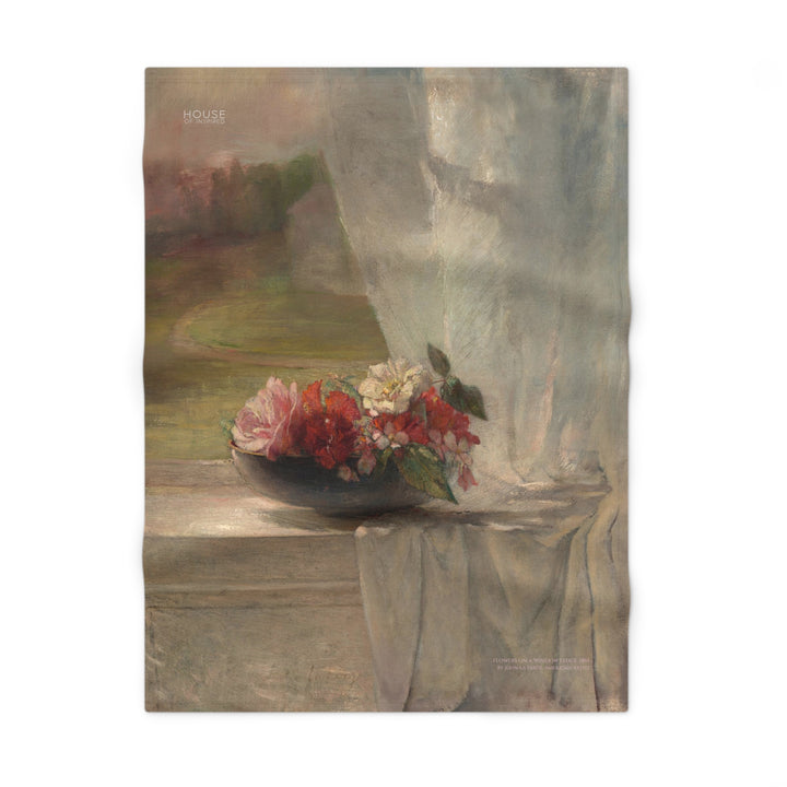 Soft Fleece Baby Blanket, Flowers on a Window Ledge by John La Farge