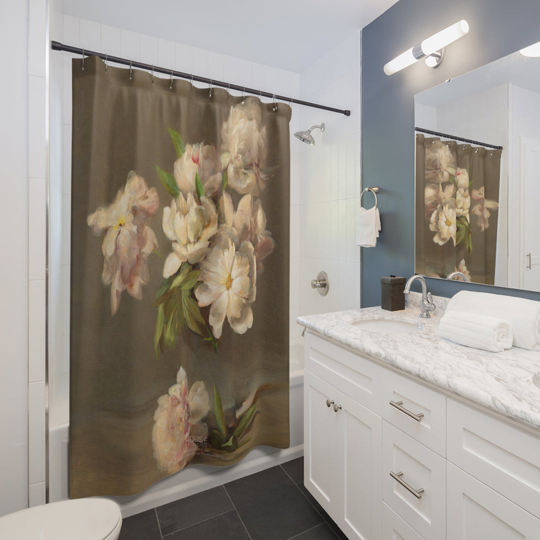 Shower Curtain, Peonies in a Vase by Charles Ethan Porter