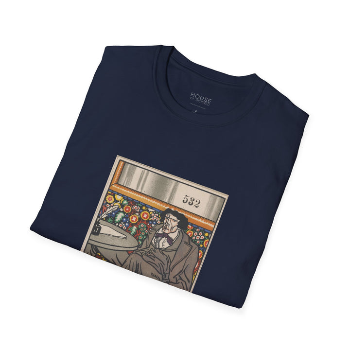 Unisex Soft Cotton Tee, Viennese Café: The Man of Letters by Moriz Jung