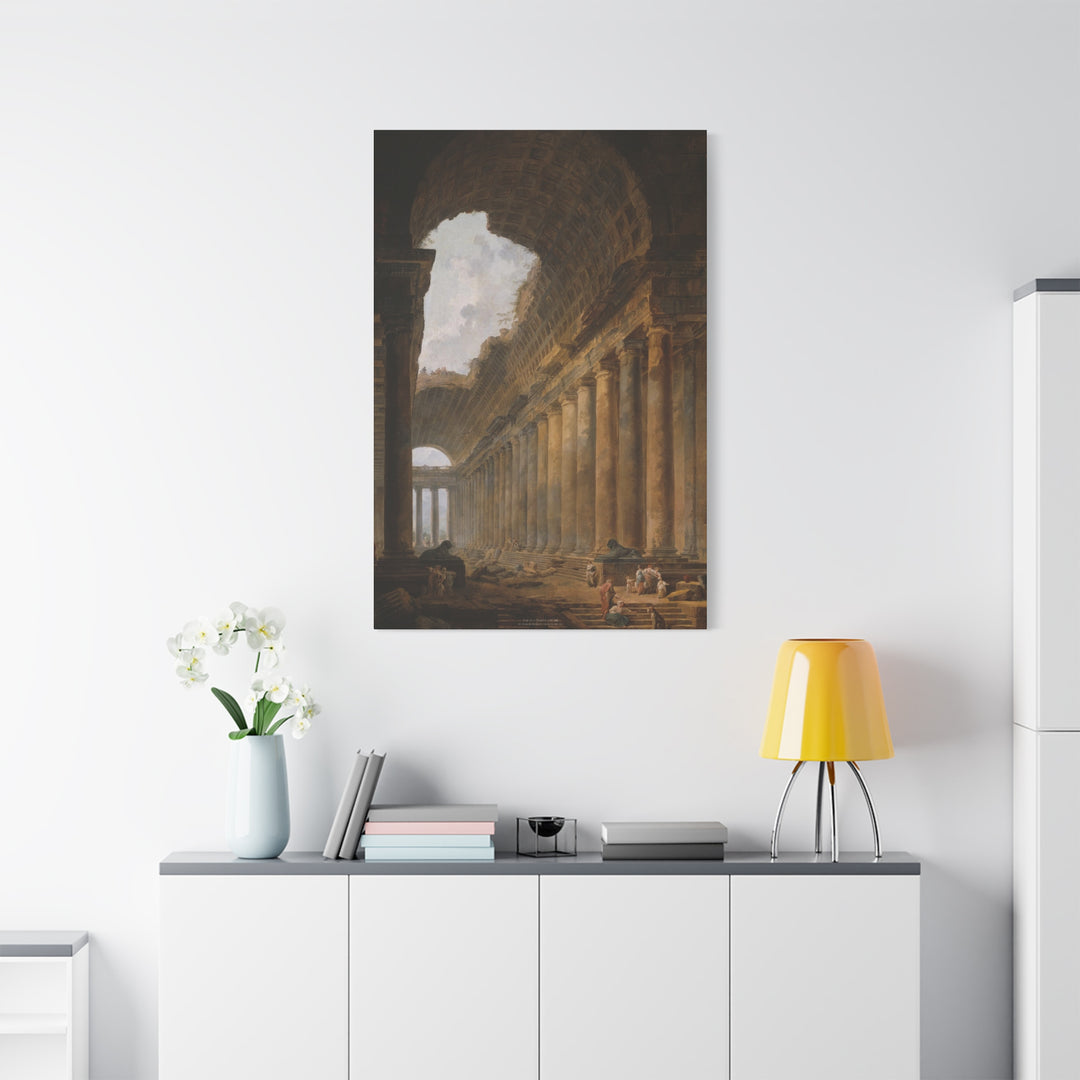 Matte Canvas Wall Art, The Old Temple by Hubert Robert