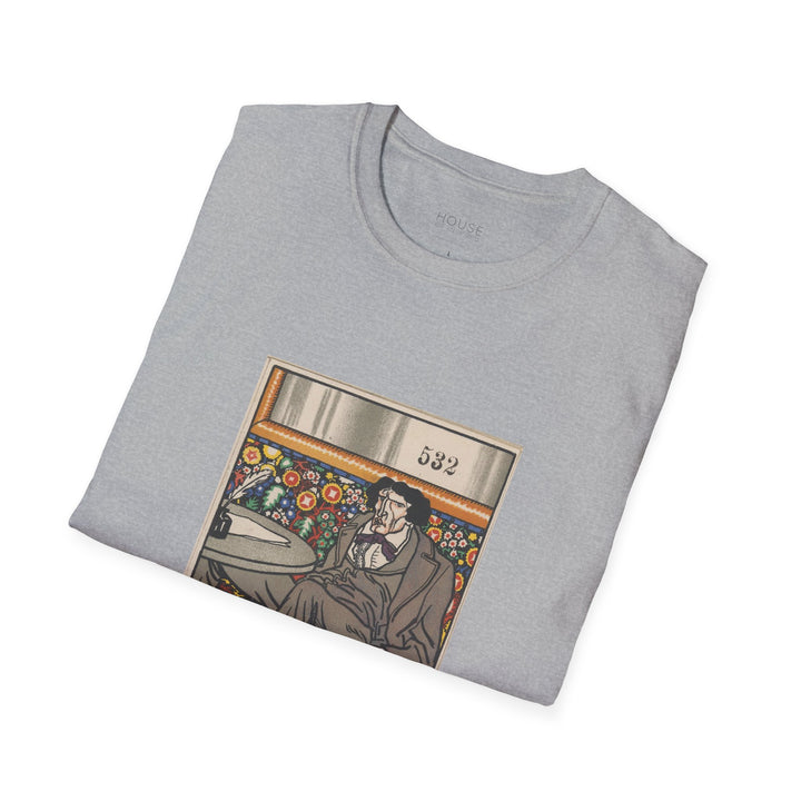 Unisex Soft Cotton Tee, Viennese Café: The Man of Letters by Moriz Jung