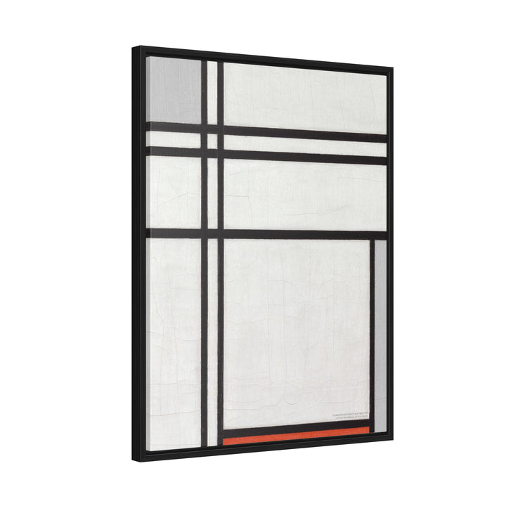 Framed Canvas Wall Art, Composition (No.1) Gray-Red by Piet Mondrian