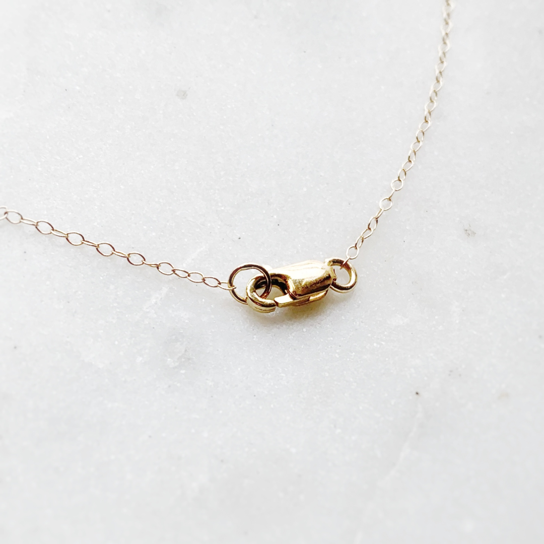 Black Diamond Solitaire Necklace, 14K Gold