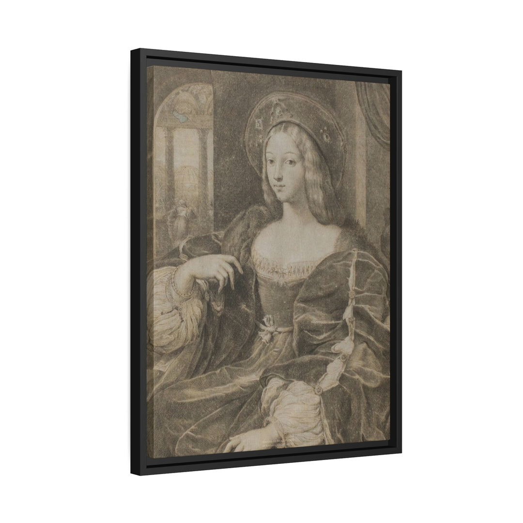 Matte Canvas in Black Frame, Joanna of Aragon by Raphael