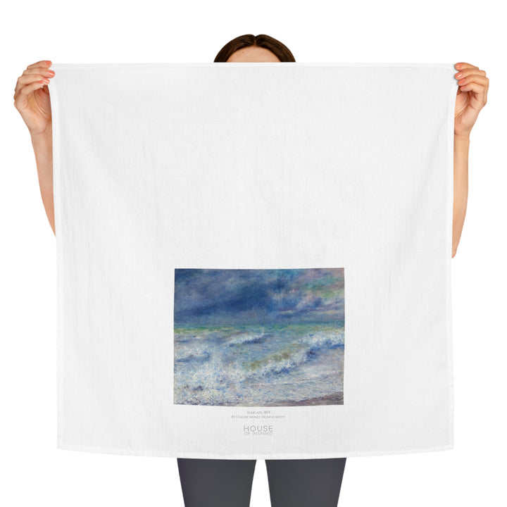 Kitchen Tea Towel, Seascape by Claude Monet