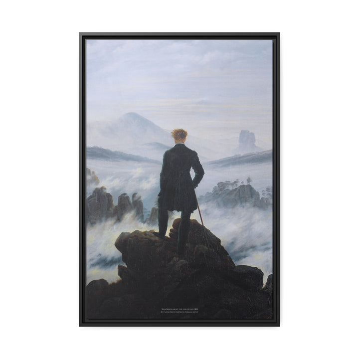 Matte Canvas in Black Frame, Wanderer above the Sea of Fog by Caspar David Friedrich