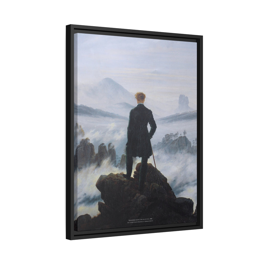 Matte Canvas in Black Frame, Wanderer above the Sea of Fog by Caspar David Friedrich