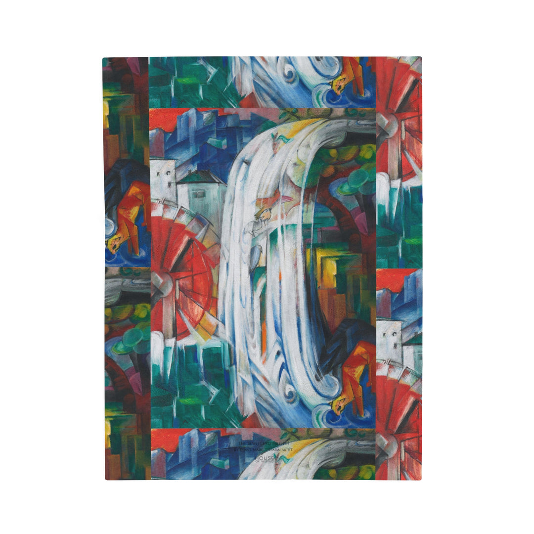 Velveteen Plush Blanket, The Bewitched Mill by Franz Marc