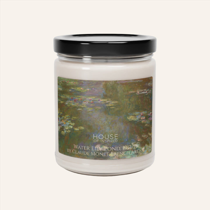 Scented Soy Candle 9oz, Water Lily Pond by Claude Monet