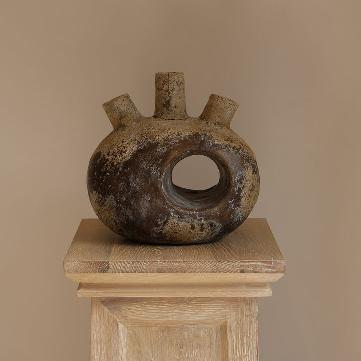 Handmade Clay Vessel Vase, Heart