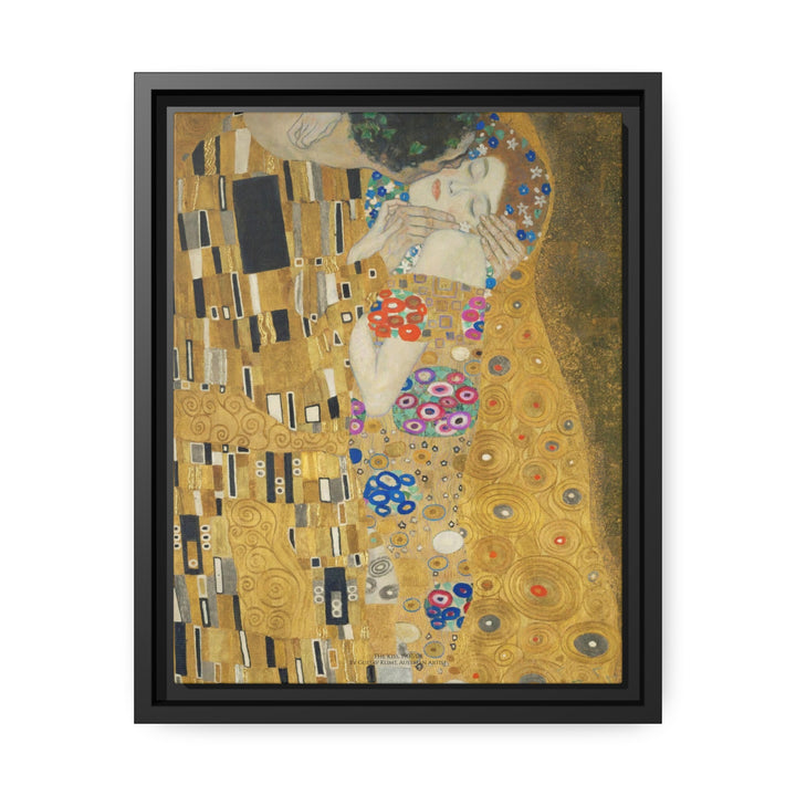 Matte Canvas in Black Frame, The Kiss by Gustav Klimt