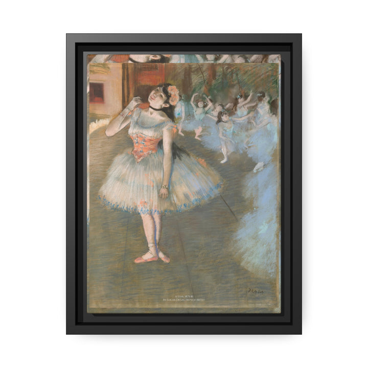 Matte Canvas in Black Frame, A Star by Edgar Degas