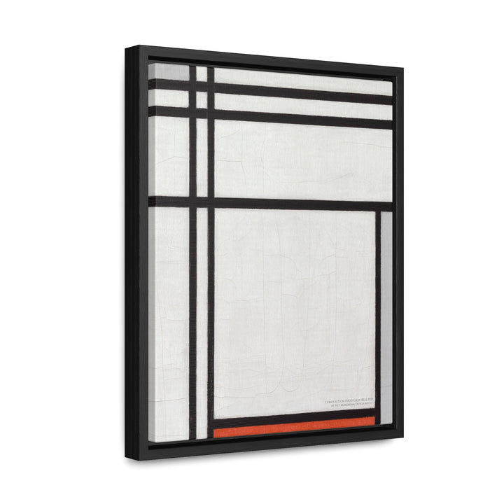 Framed Canvas Wall Art, Composition (No.1) Gray-Red by Piet Mondrian