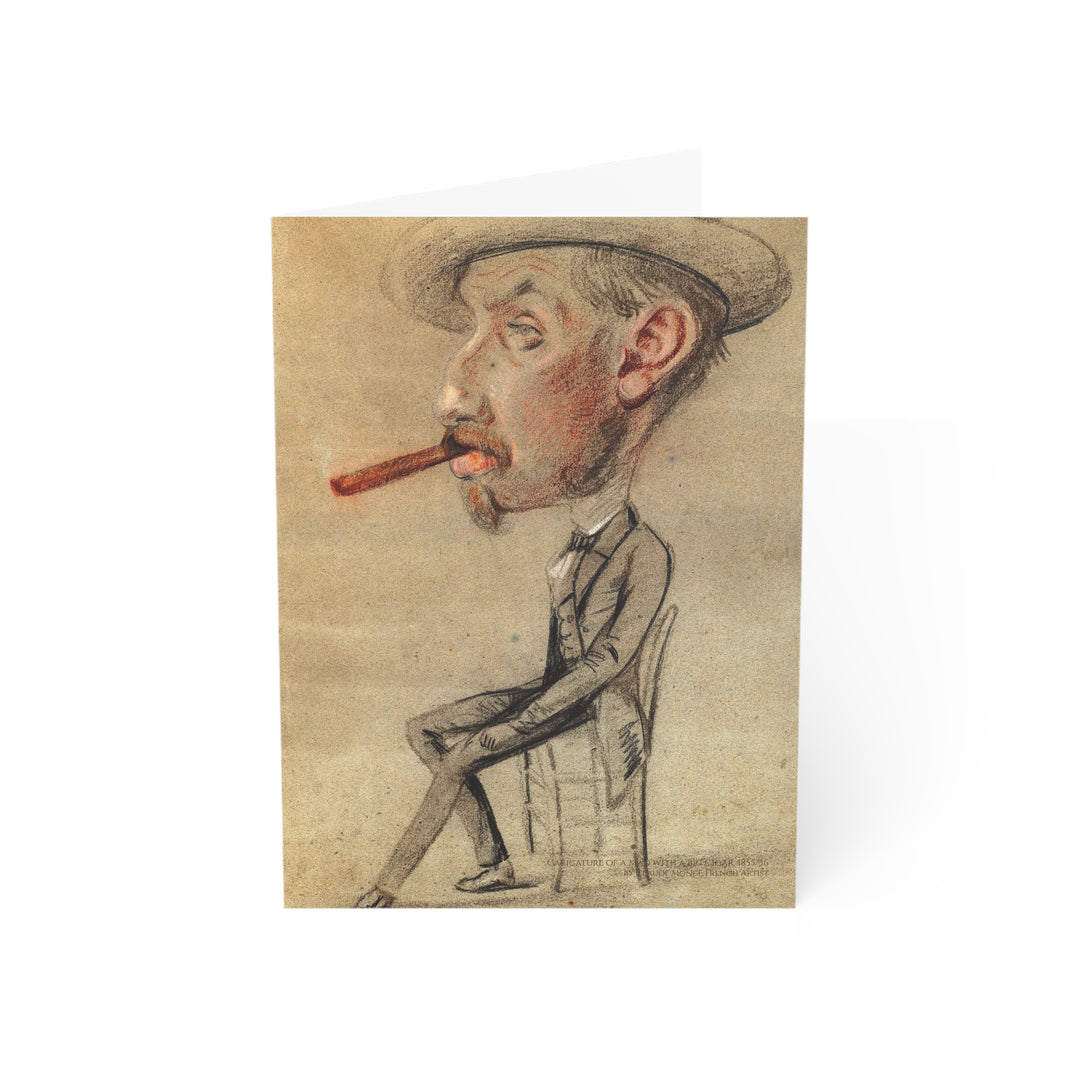 Greeting Card, Caricature of a Man with a Big Cigar by Claude Monet