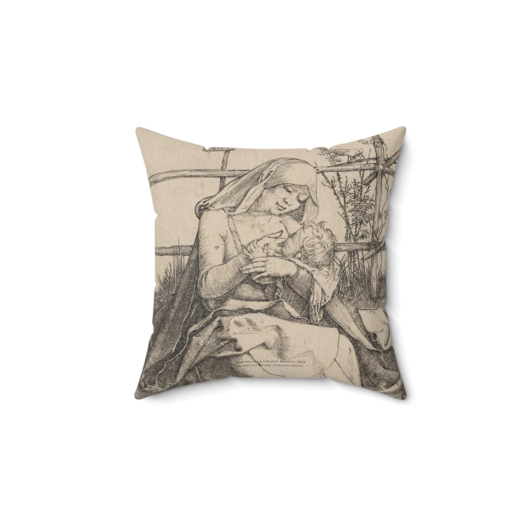 Pillow, Virgin on a Grassy Bench by Albrecht Dürer