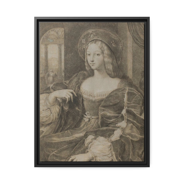 Matte Canvas in Black Frame, Joanna of Aragon by Raphael