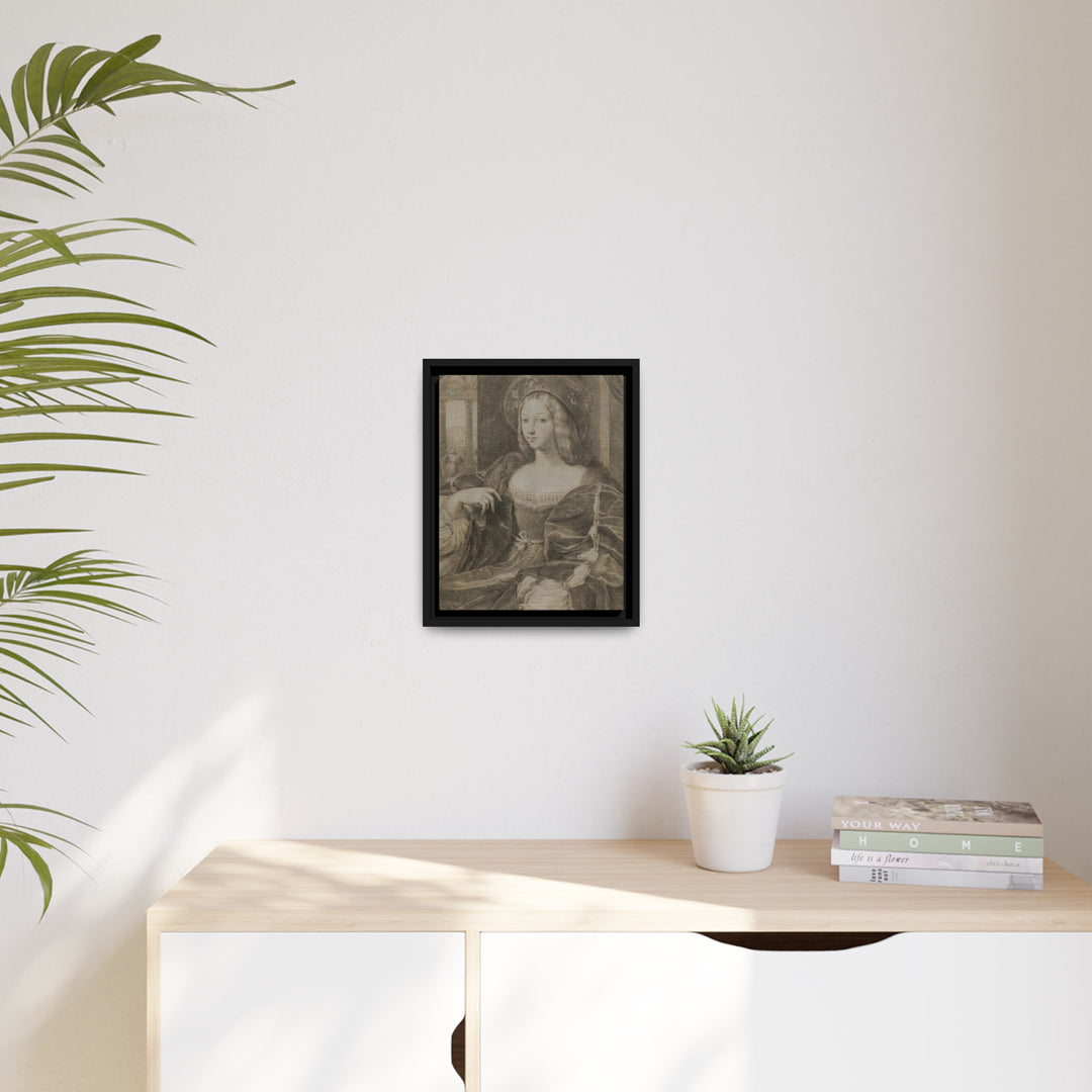 Matte Canvas in Black Frame, Joanna of Aragon by Raphael