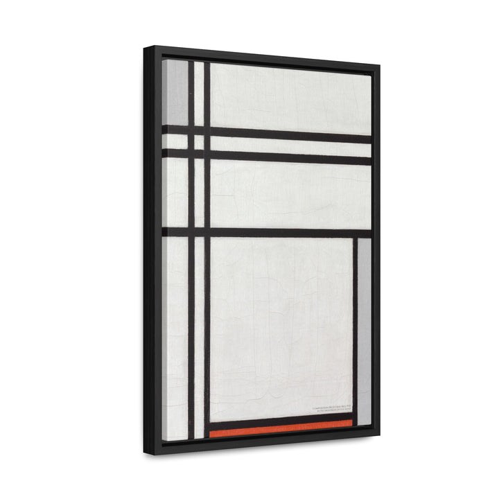 Framed Canvas Wall Art, Composition (No.1) Gray-Red by Piet Mondrian