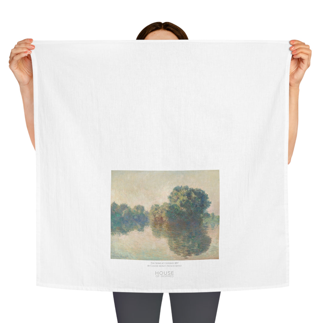 Kitchen Tea Towel, The Seine at Giverny by Claude Monet