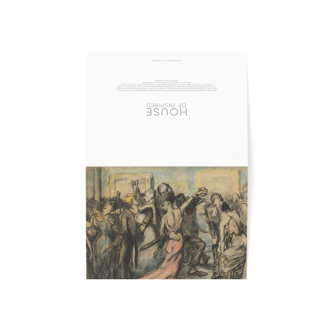 Greeting Card, Society Ball [verso], by George Bellows