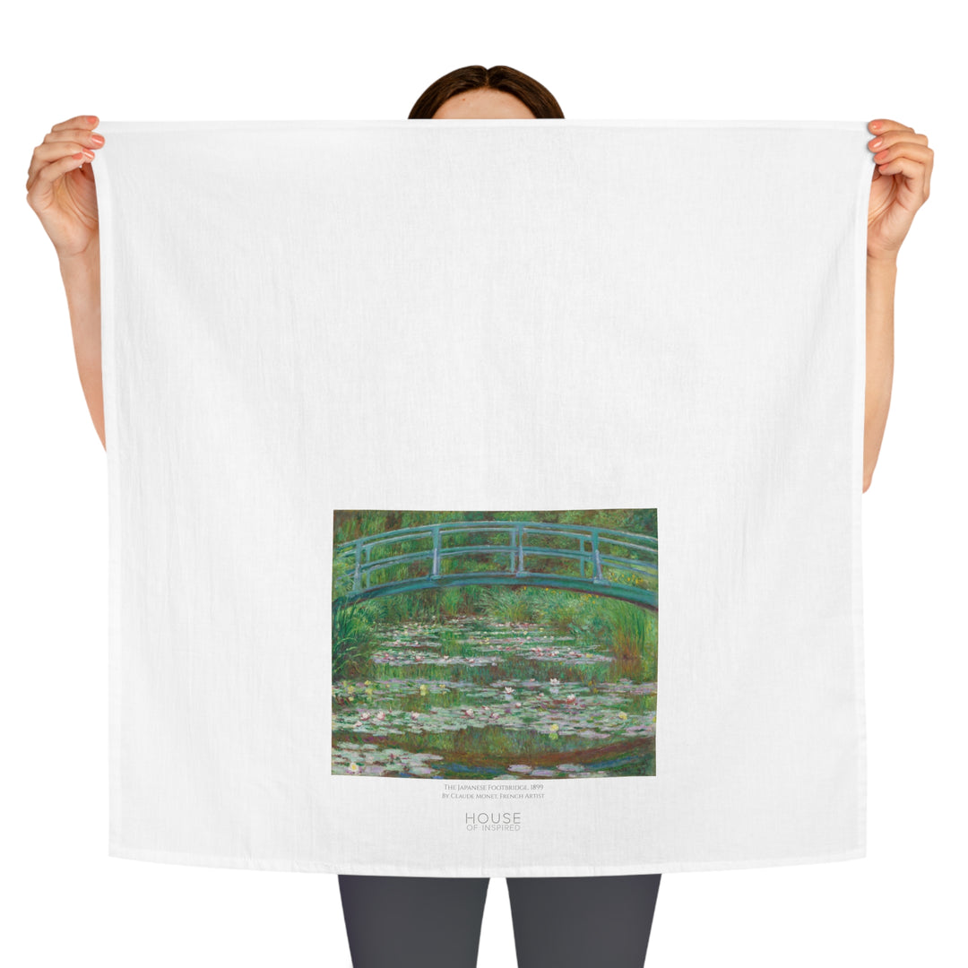 Kitchen Tea Towel, The Japanese Footbridge by Claude Monet