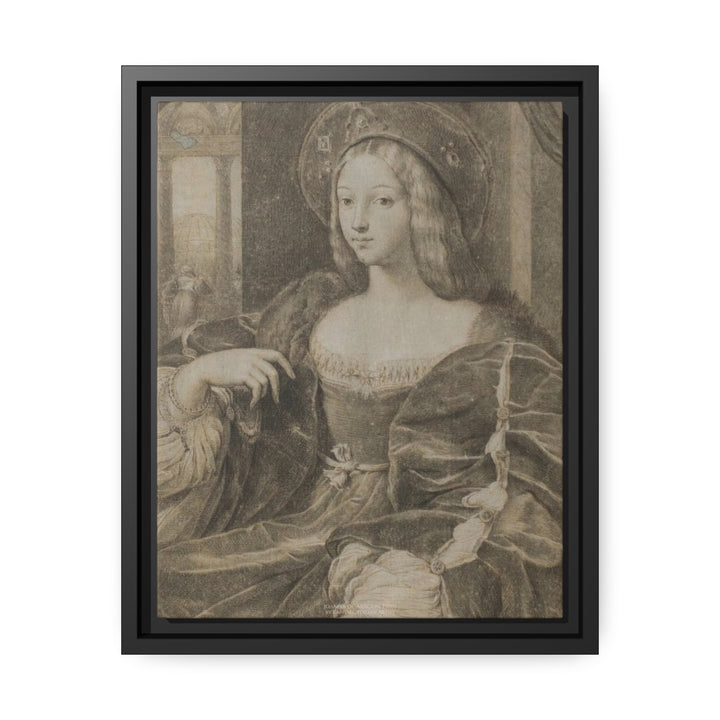 Matte Canvas in Black Frame, Joanna of Aragon by Raphael