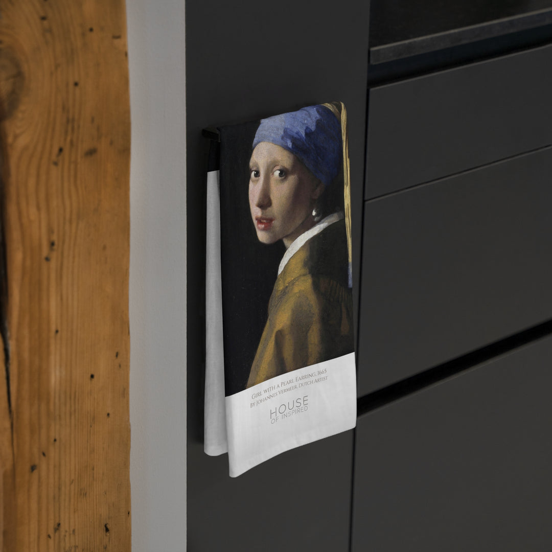 Kitchen Tea Towel, Girl with a Pearl Earring by Johannes Vermeer