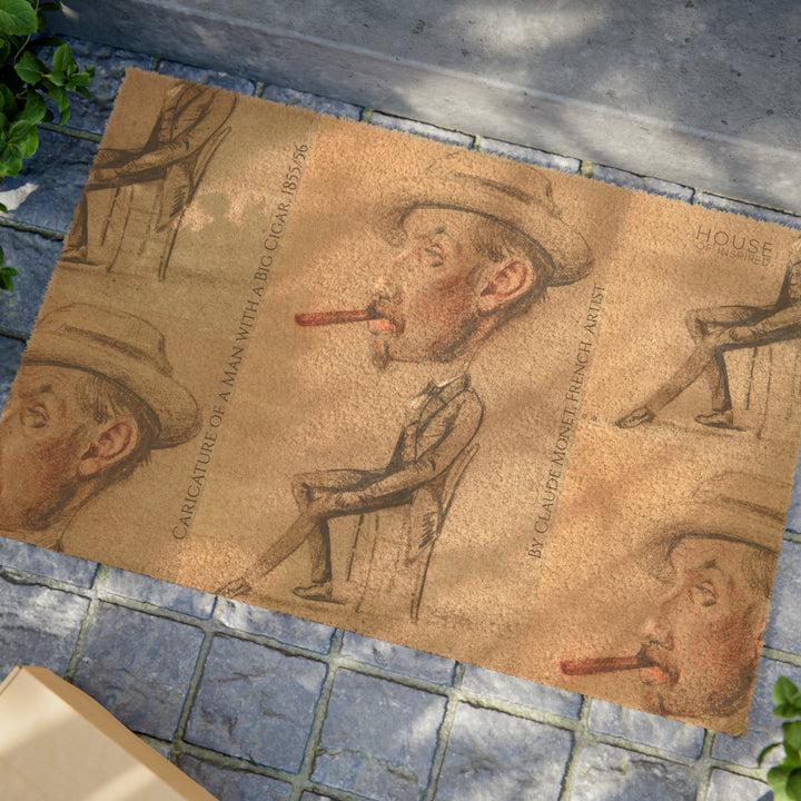 Doormat, Caricature of a Man with a Big Cigar by Claude Monet