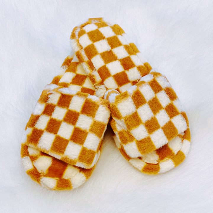 Lounge Cozy Slippers, Checkered