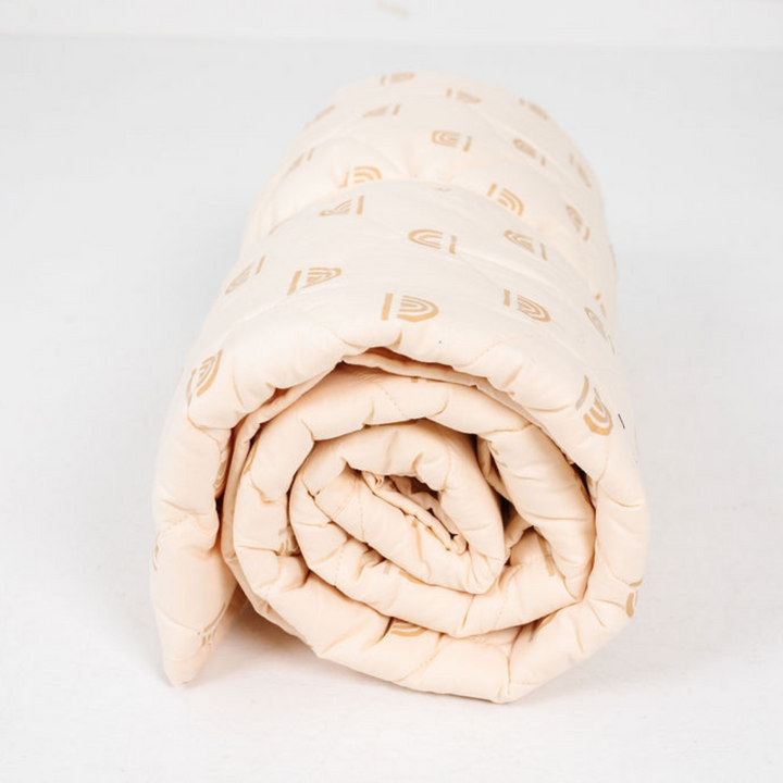 Organic Quilted Cotton Picnic Blanket, Cream Rainbow