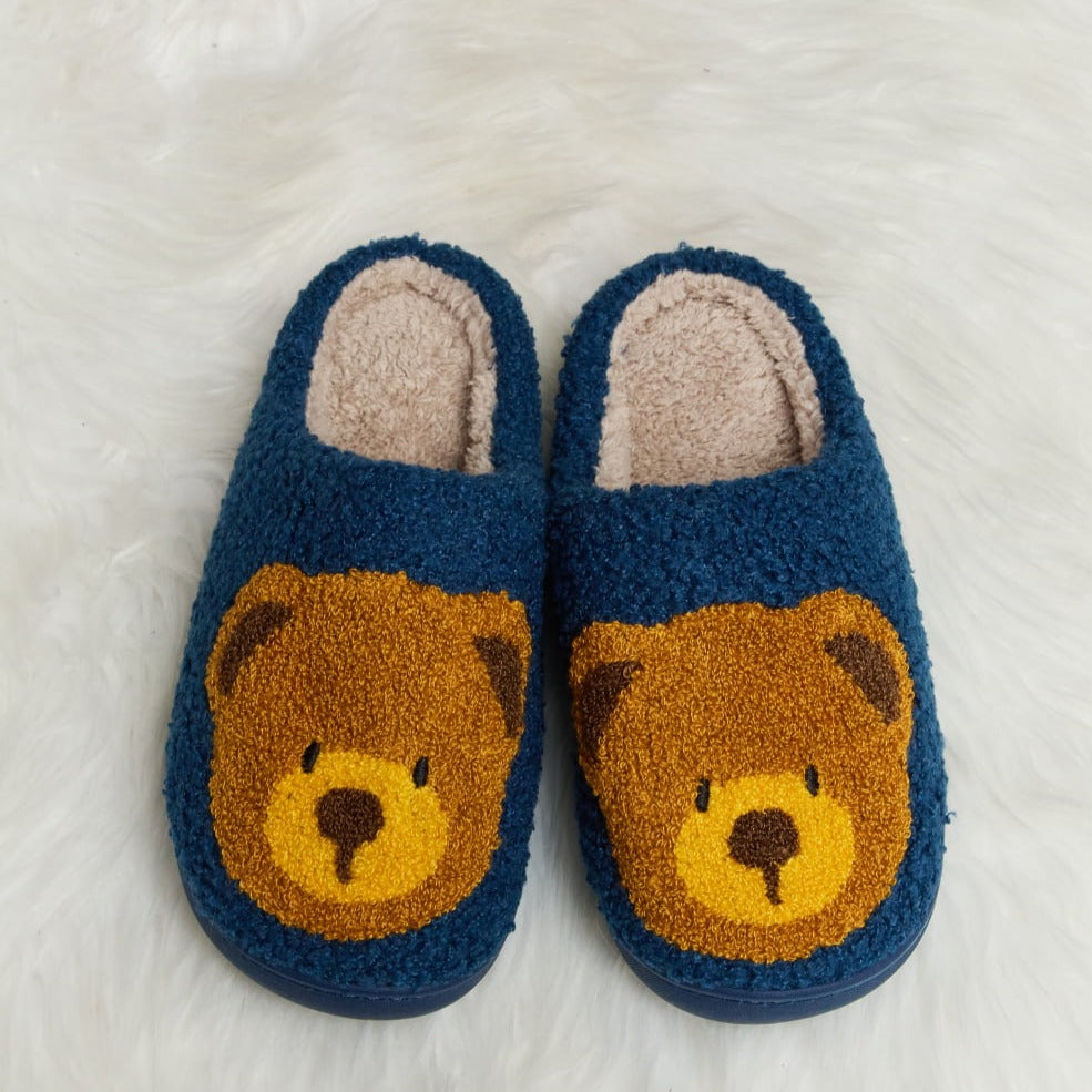 Plush Closed-Toe Slippers, Teddy Bear