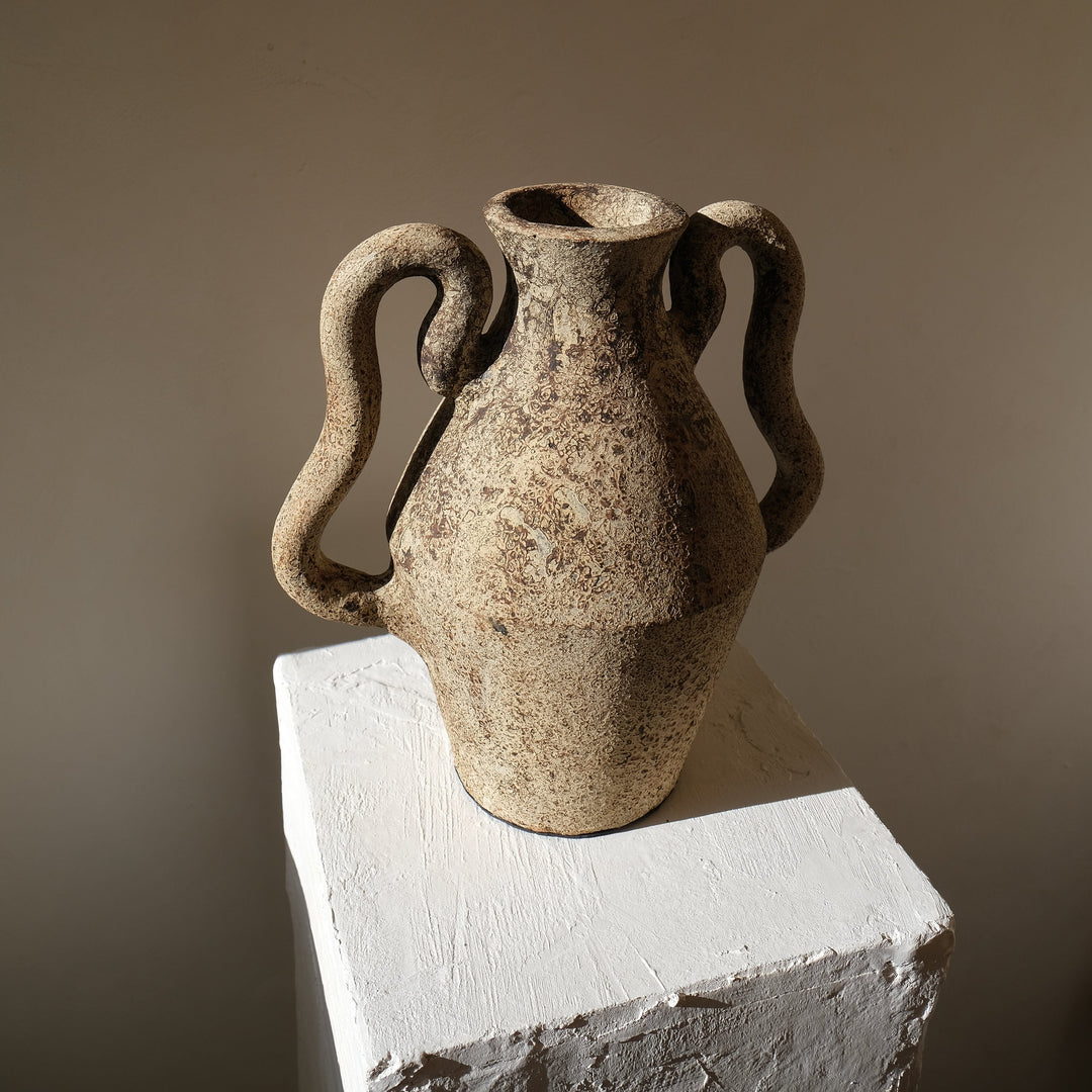 Handmade Clay Vessel Vase, Wavy Dance