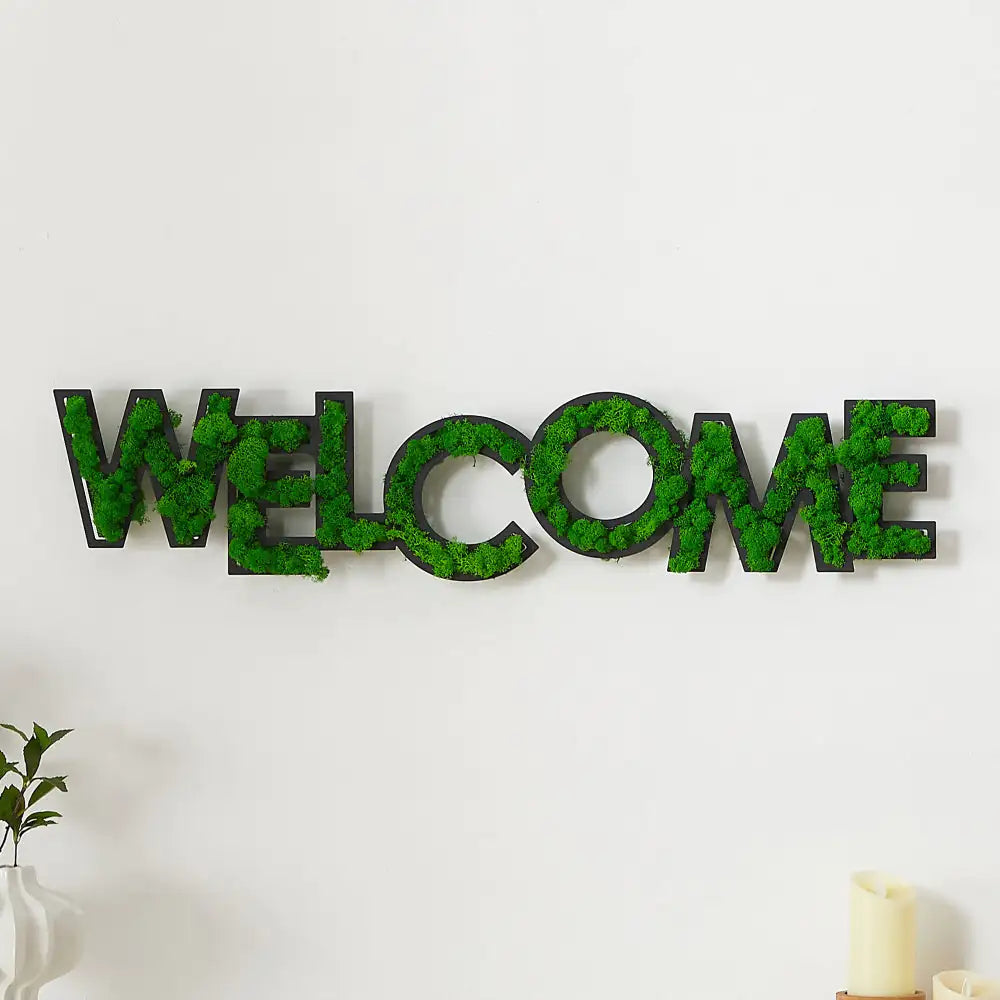 MOSS WORD WALL ART, WELCOME