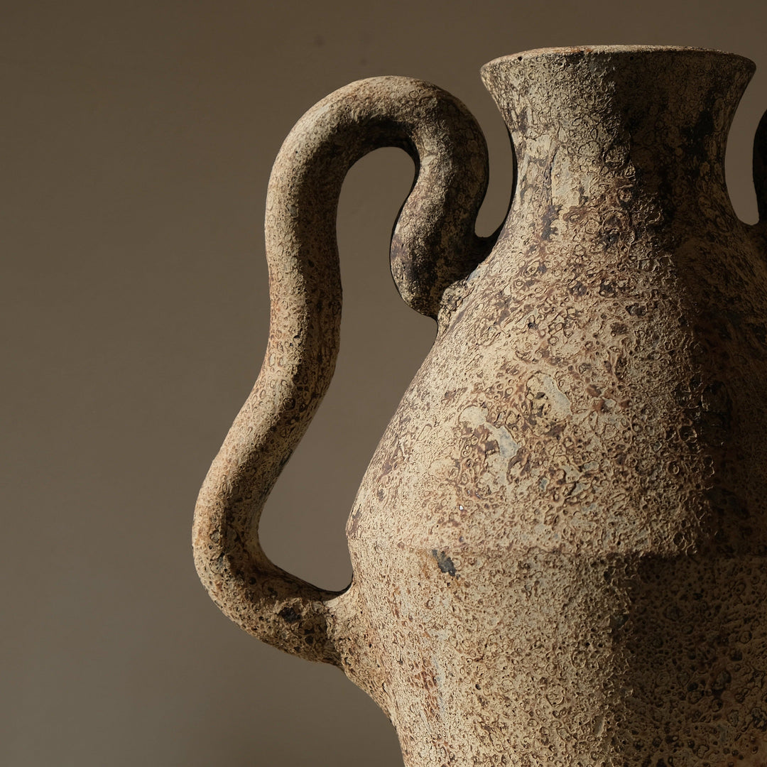 Handmade Clay Vessel Vase, Wavy Dance