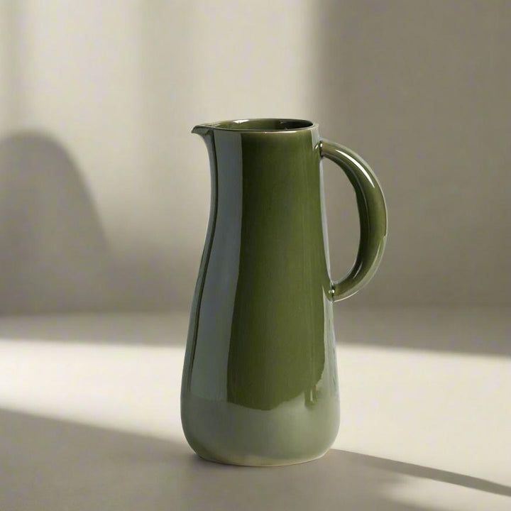 Stoneware Pitcher Jug, Green