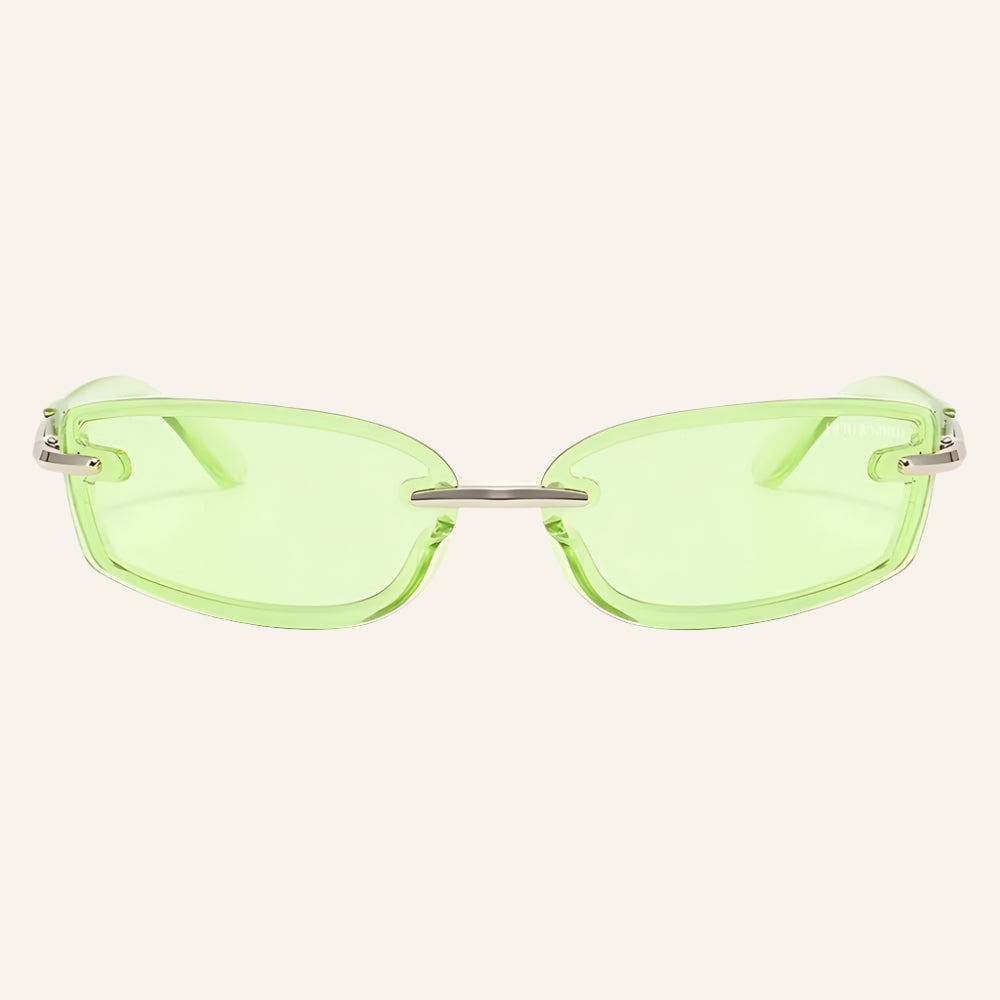 Rimless Slim Unisex Sunglasses, Zuri