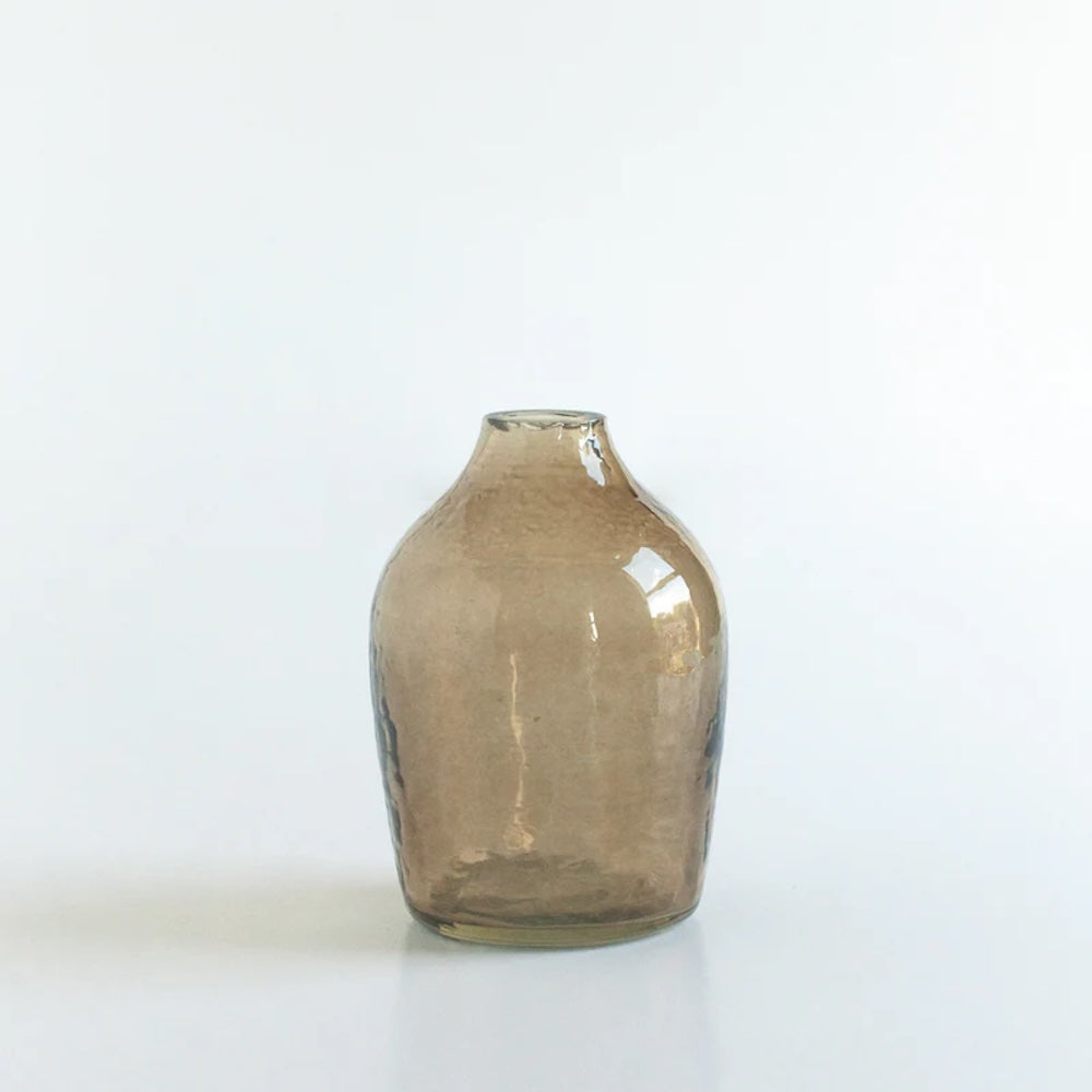 Handcrafted Set of 3 Bud Vases, Smoke
