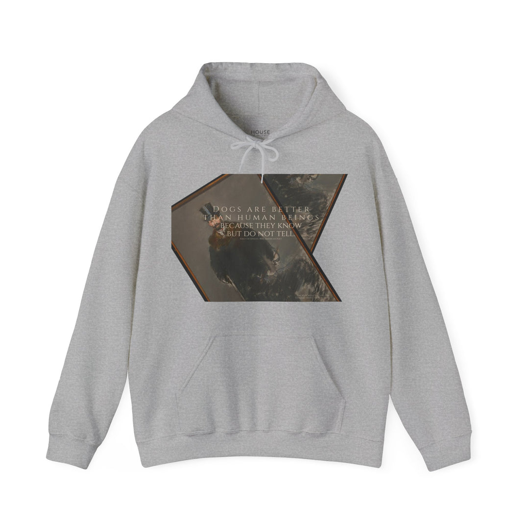 Heavy Blend Hoodie, Dogs are Better Dogs are Better by Emily Dickinson & Éduoard Manet