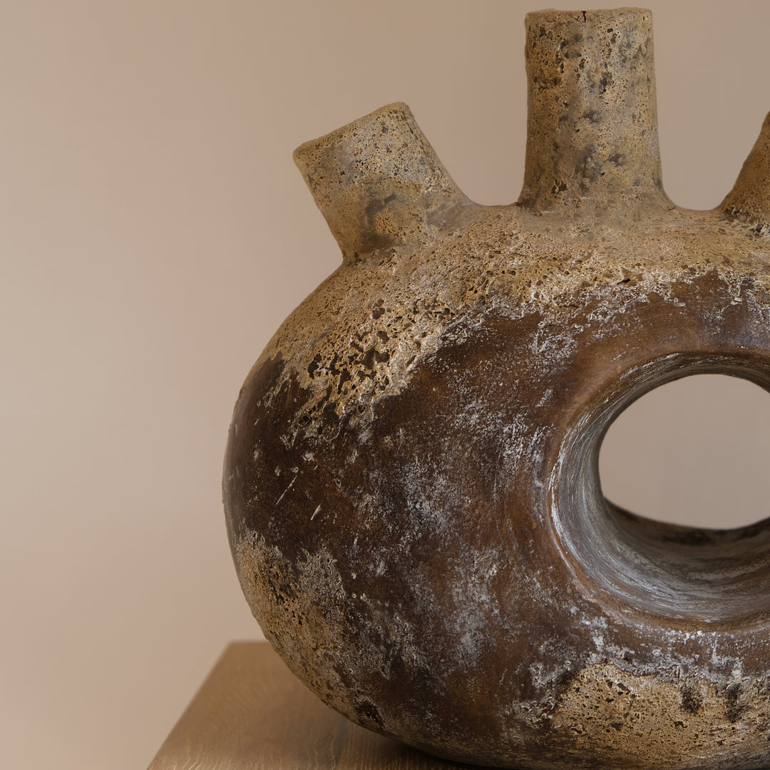 Handmade Clay Vessel Vase, Heart