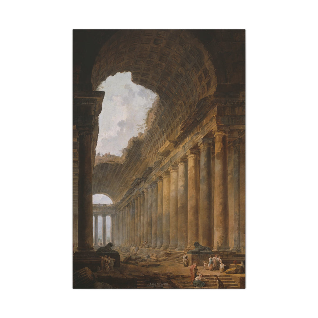 Matte Canvas Wall Art, The Old Temple by Hubert Robert