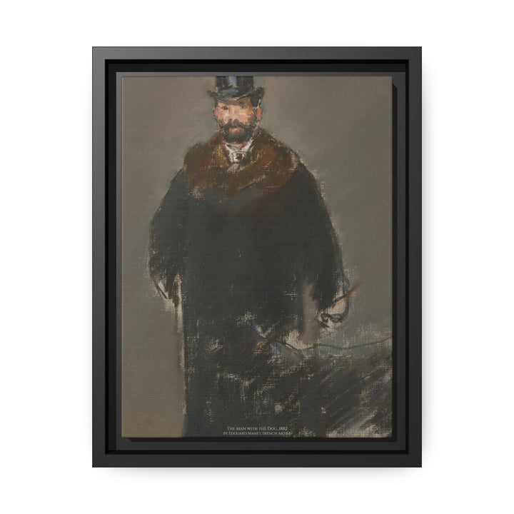 Matte Canvas in Black Frame, The Man with the Dog by Èdouard Manet