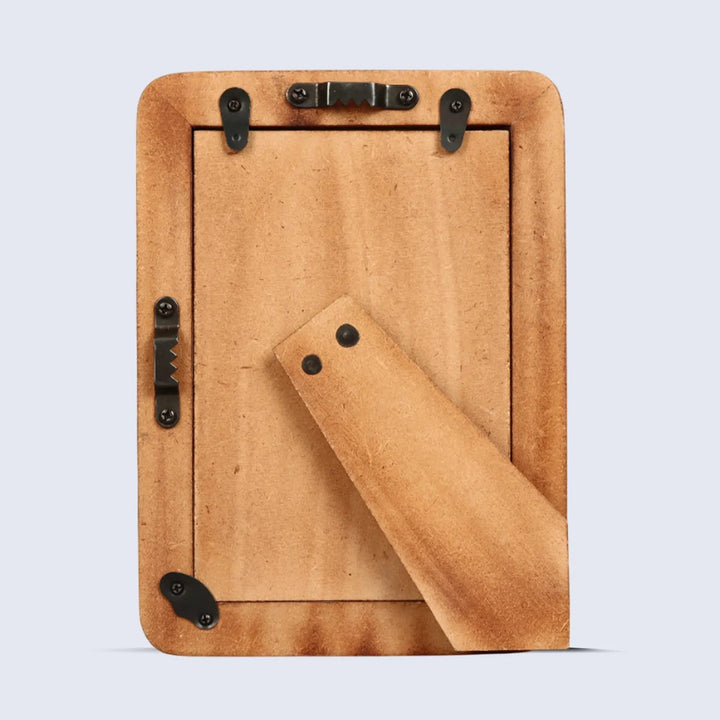 Handcrafted Horn Inlay Shagrin Frame, Brown Rounded Corners