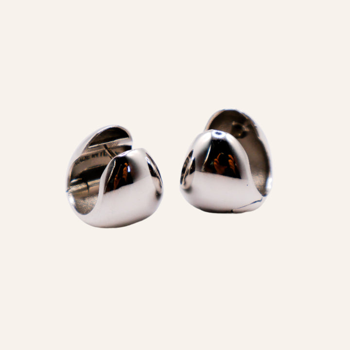 Italian Peanut Earrings, 925 Sterling Silver