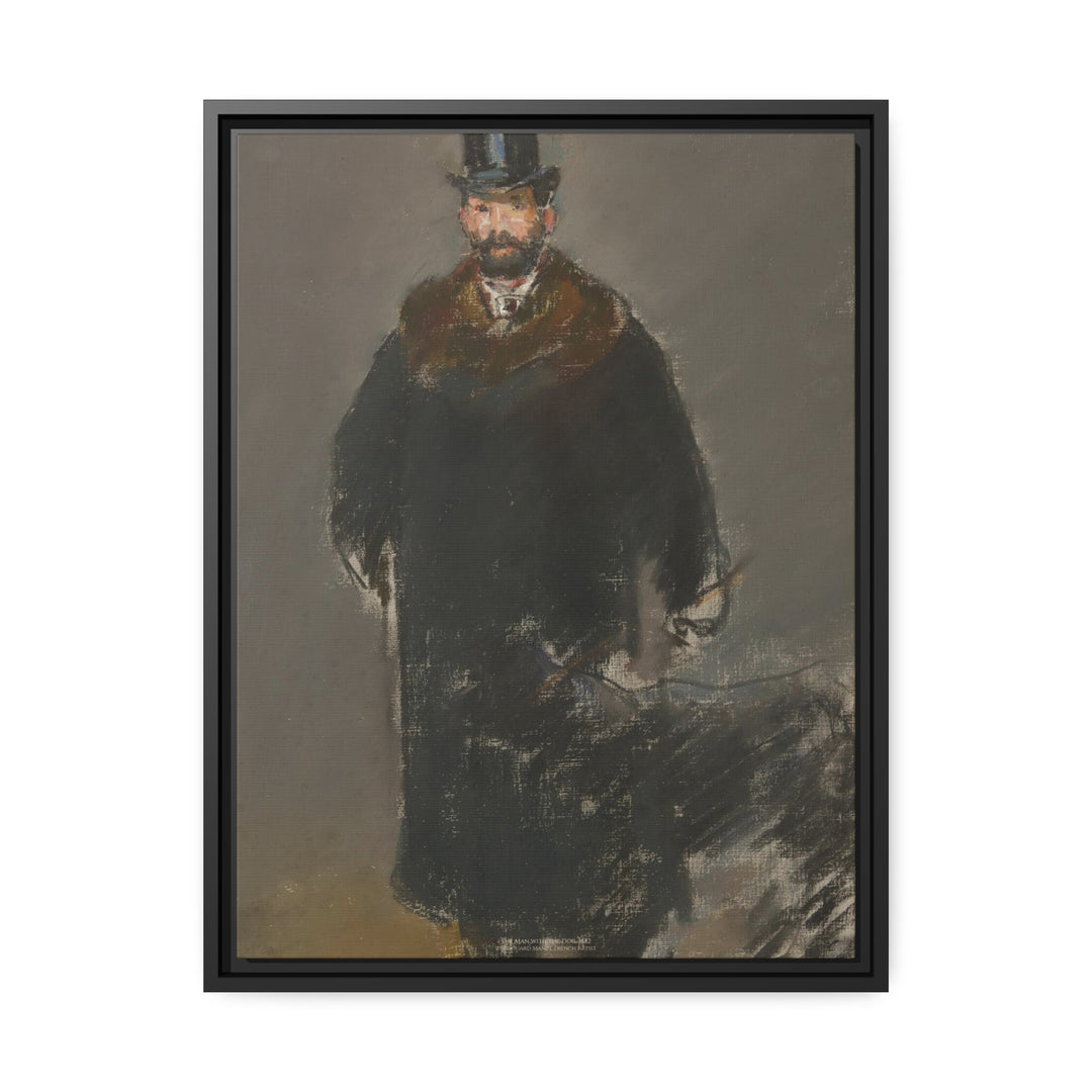 Matte Canvas in Black Frame, The Man with the Dog by Èdouard Manet