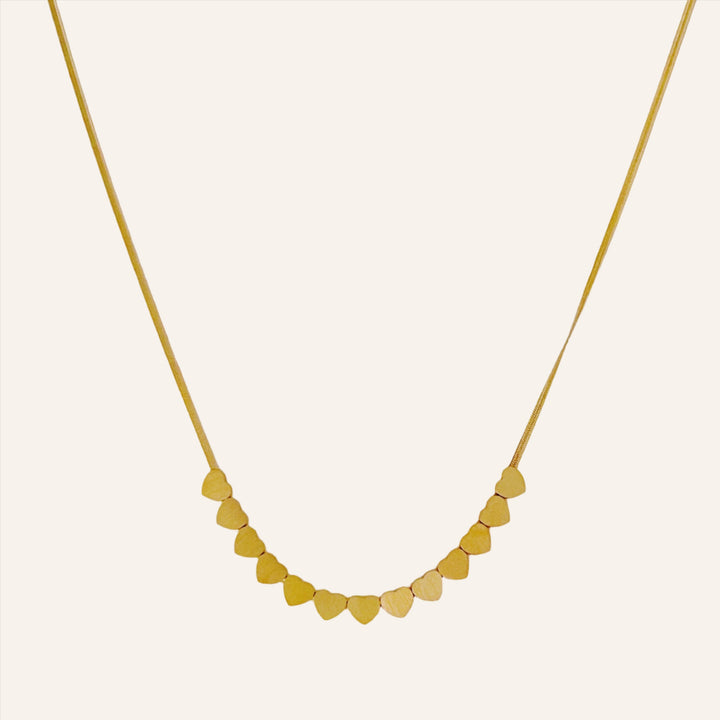 Mini Hearts Necklace, 18K Gold Plated