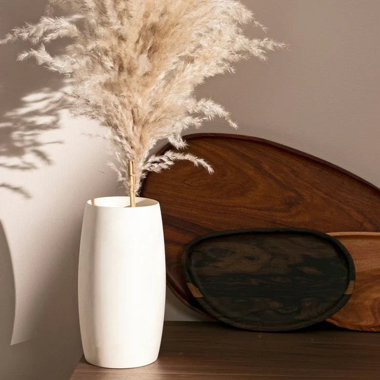 Handcrafted Guatemalan Cedar Vase, Blonde